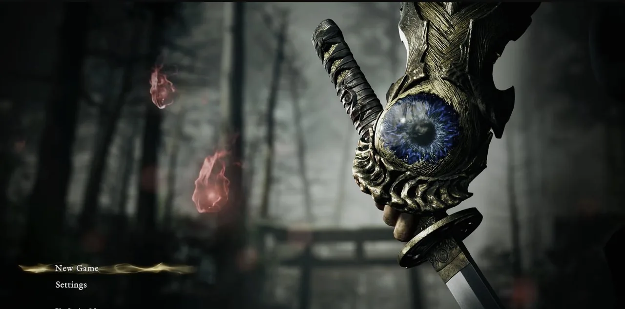 Onimusha demo main menu showing New Game and Settings