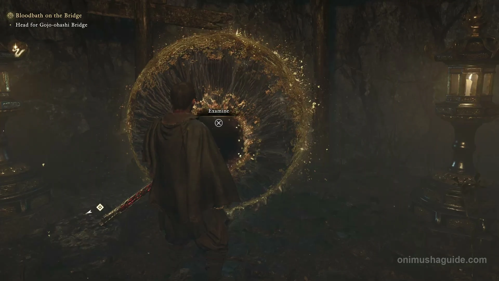 Golden eye in the passage beneath the well with the Cross Examine prompt