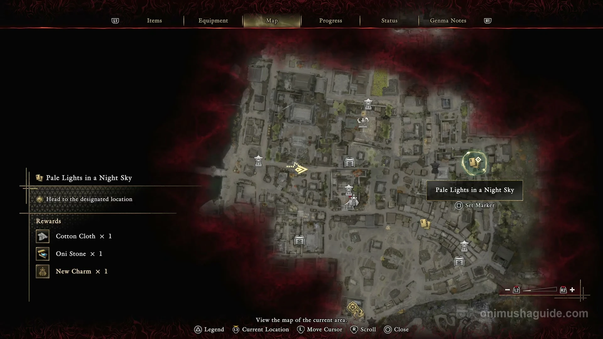 Pale Lights in a Night Sky selected on the map in the highlighted residential area
