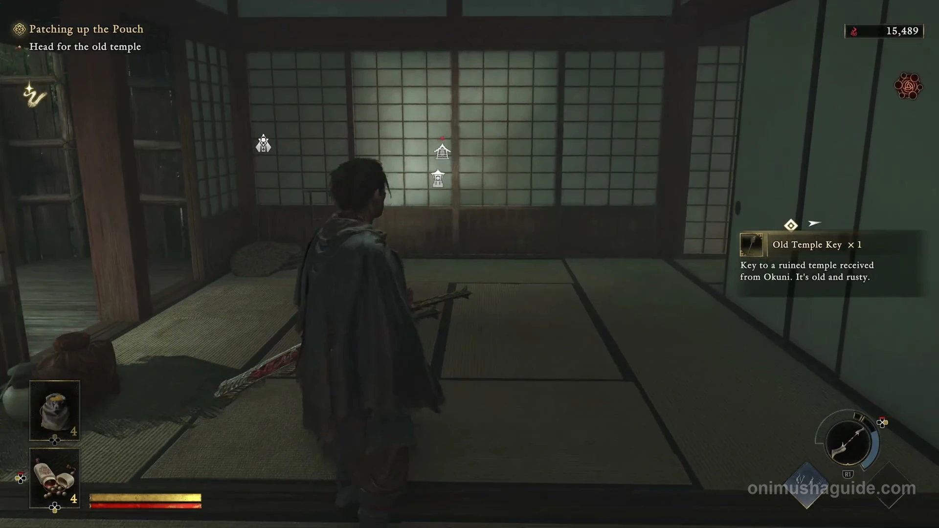 Old Temple Key received after speaking with Okuni about the Hozuki Pouch