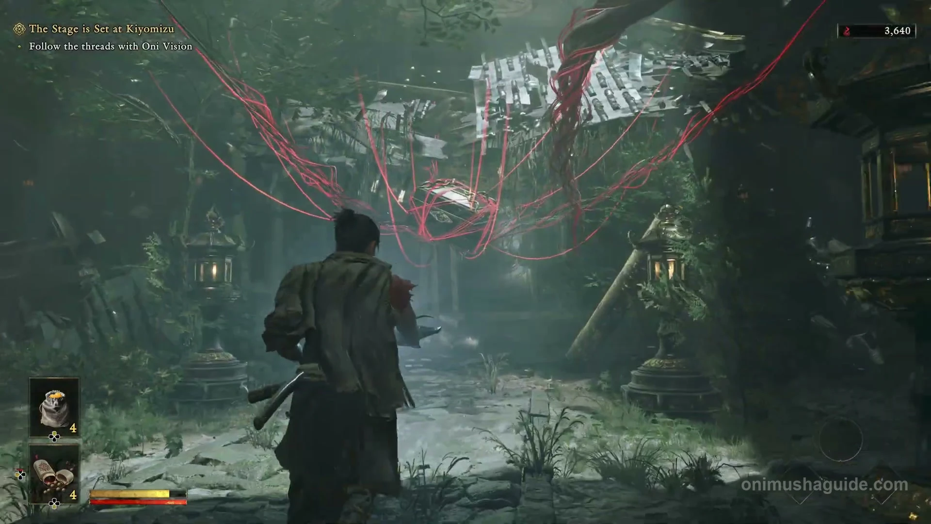 Chest suspended in the cave's red threads before the final Weaver is destroyed