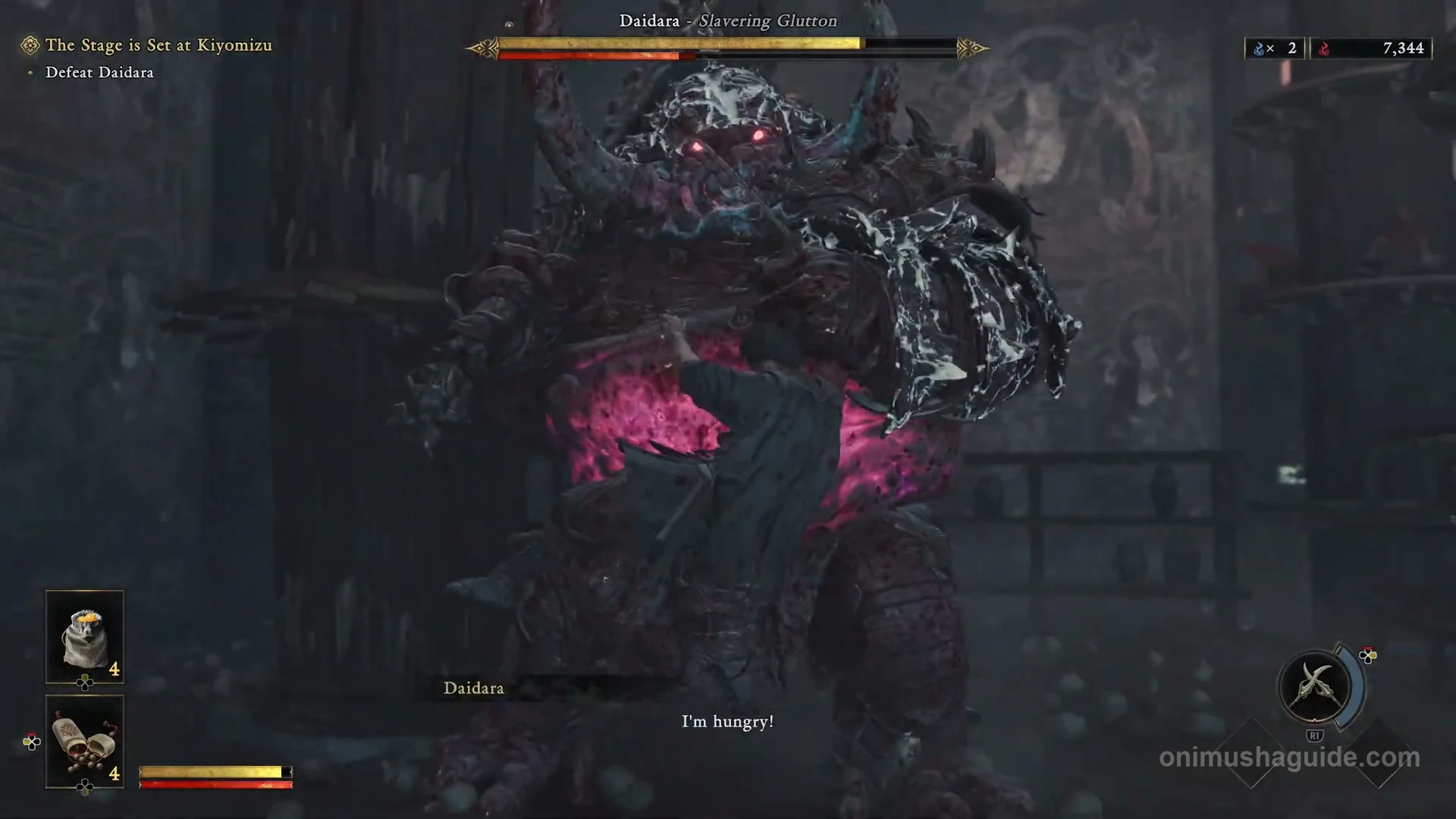 Daidara raising a glowing blue left hand during the second fight