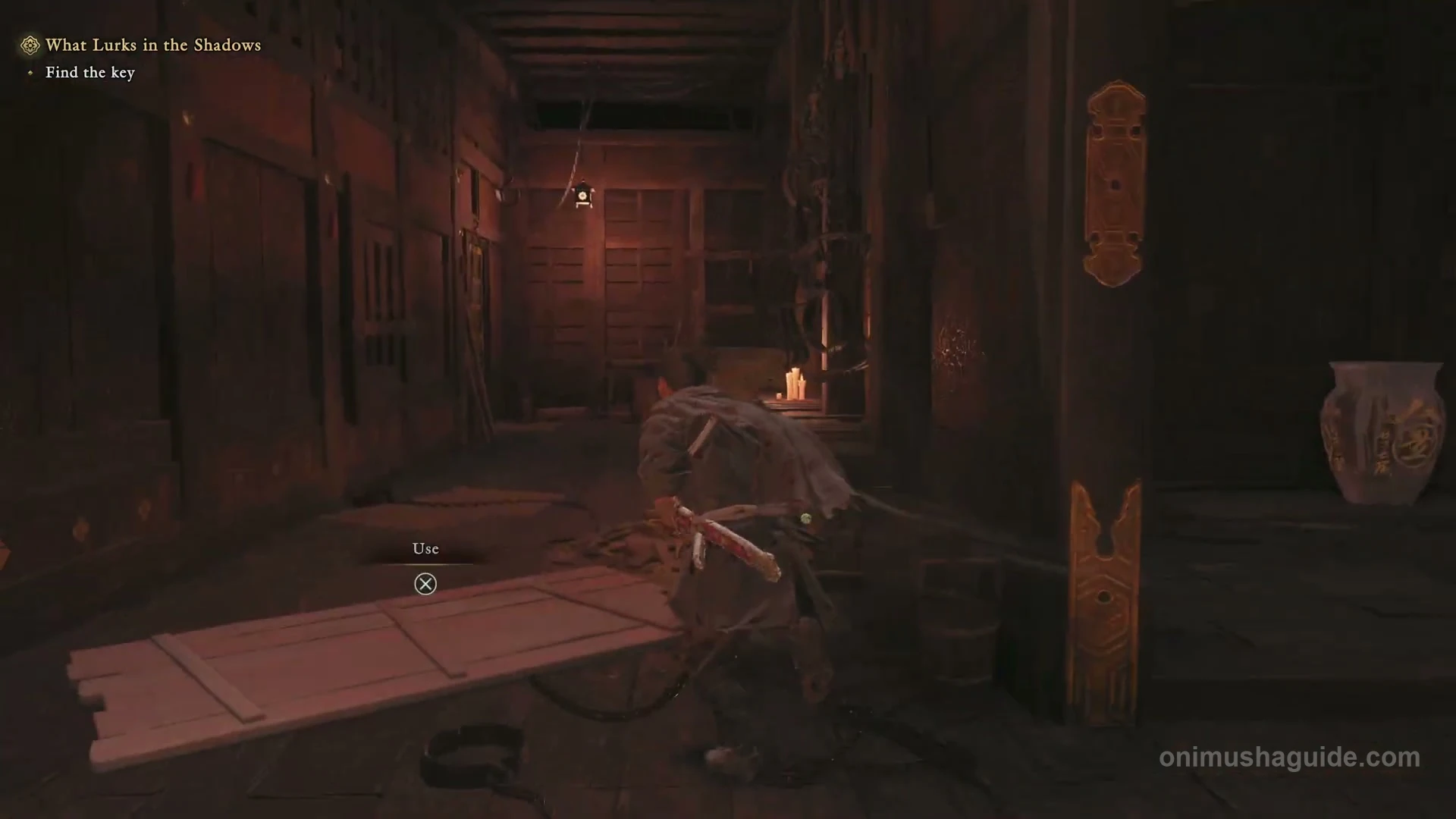 Side corridor beside the loose floor panel, leading around the broken laboratory screens